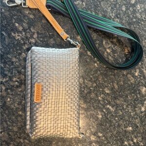 Consuela Woven Silver Crossbody with Multicolor Strap